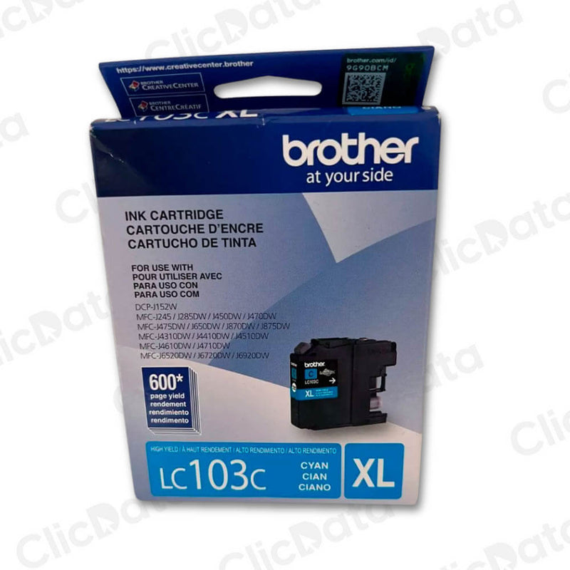 Tinta Brother LC 103C Cian 600 Pág. MFC-4510DW, 4710DW Original