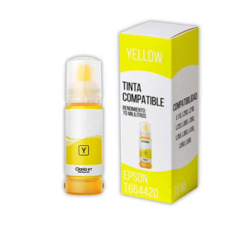 Tinta Epson T664420 Yellow 70ml L455, L200, L565,L210 Compatible