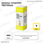 Tinta Epson T664420 Yellow 70ml L455, L200, L565,L210 Compatible