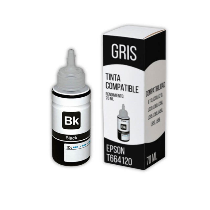 Tinta Epson T664120 Negro 70ml L455, L200, L565,L210 Compatible