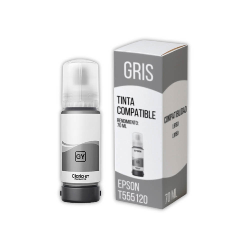 Tinta Epson T555520 Gris 70 ml Epson L8160, L8180 Compatible