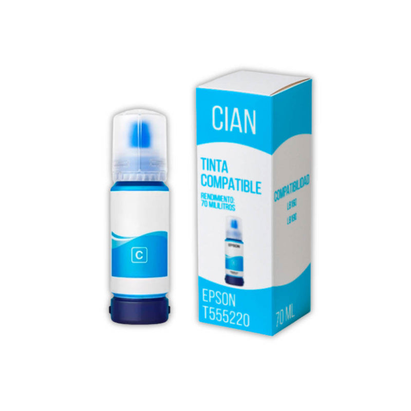 Tinta Epson T555220 Cian 70 ml Epson L8160, L8180 Compatible