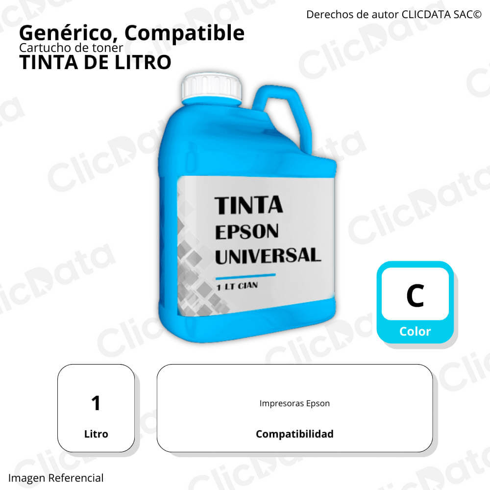 Tinta de Litro UV para Epson Cian Compatible