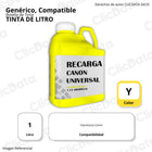 Tinta de Litro para Canon Yellow Compatible