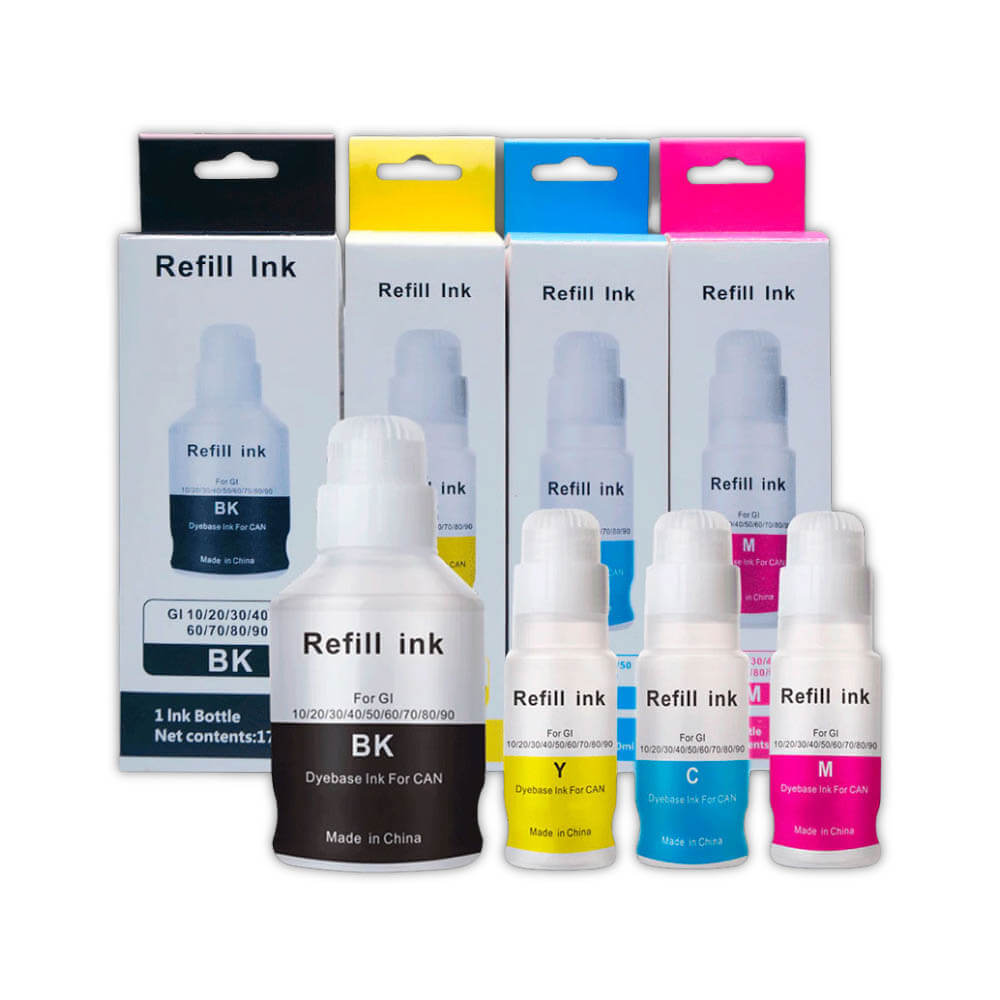 Tinta Canon GI-10 Negro 170ml y color 70ml G7010 Kit Compatible