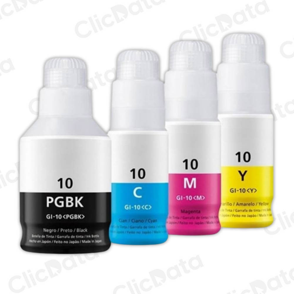 Tinta Canon GI-10 Negro 170ml y color 70ml G7010 Kit Compatible