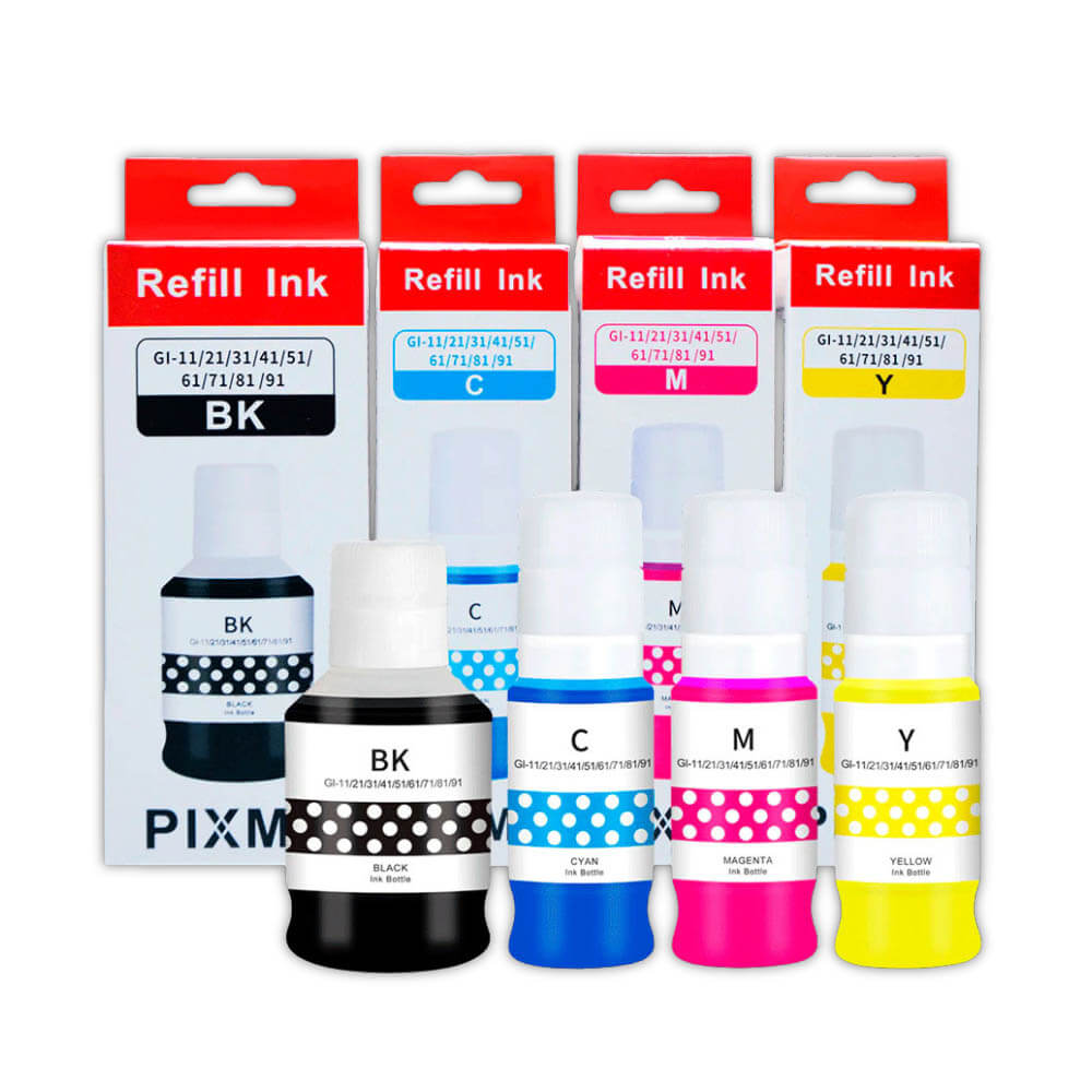 Kit de Tinta Canon GI-11 Negro y colores G3160, G2160 Compatible