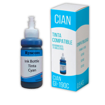 Tinta Canon GI 190C Cian 70ml G2110, G3100, G4110 Compatible