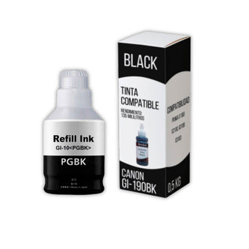 Tinta Canon GI 190BK Negro 135ml G2110, G3100, G4110 Compatible