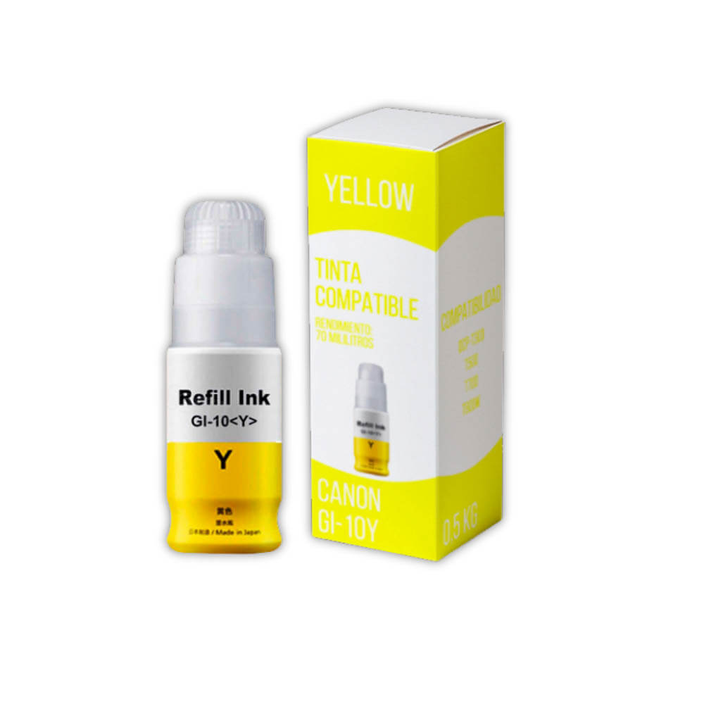 Tinta Canon GI 10Y Yellow 70ml Canon G5010, G6010 Compatible
