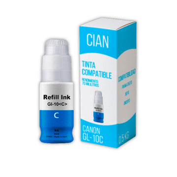 Tinta Canon GI 10C Cian 70ml G5010, G6010,GM4010 Compatible