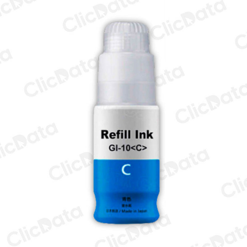 Tinta Canon GI 10C Cian 70ml G5010, G6010,GM4010 Compatible