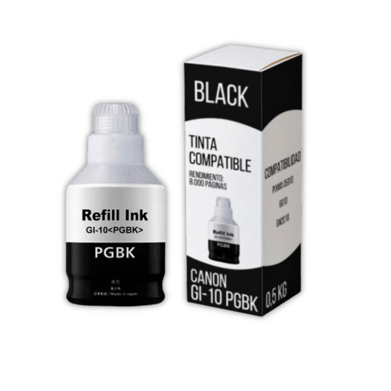 Tinta Canon GI 10 PGBK Negro 170ml G5010, G6010 Compatible