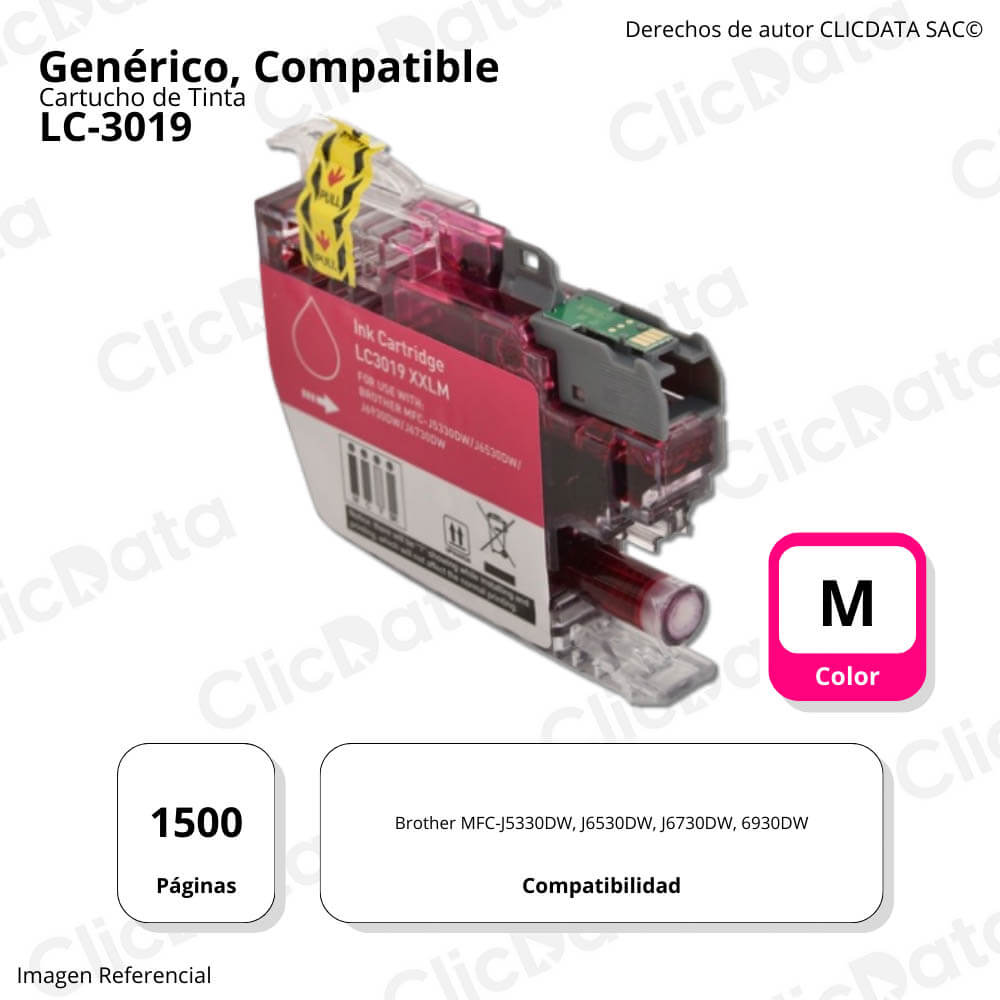 Tinta Brother LC-3019XL magenta 1,500 Pág J6730DW, J6530DW Compatible