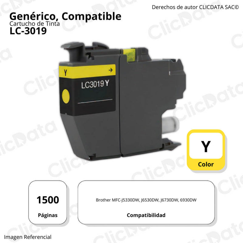 Tinta Brother LC-3019XL yellow 1,500 Pág J6730DW, J6530DW Compatible