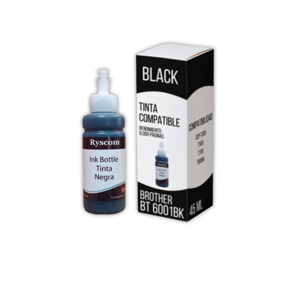 Tinta Brother BT 6001BK Negro 6,000 Pág. DCP T300, T800W Compatible