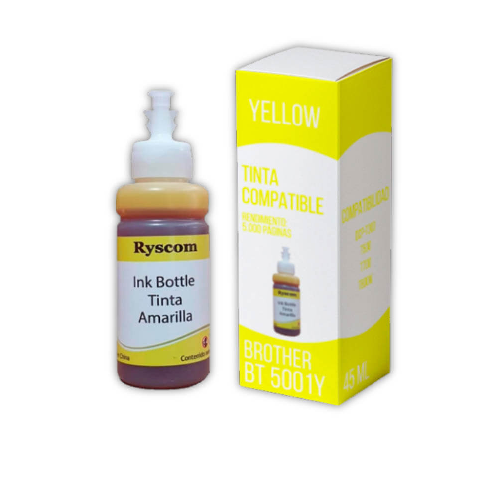 Tinta Brother BT5001Y Yellow 5.000 Pág. DCPT300, T800W Compatible