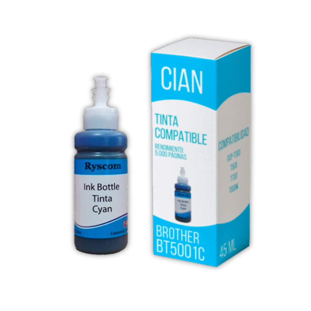 Tinta Brother BT5001C Cian 5,000 Pág. DCPT300, T800W Compatible