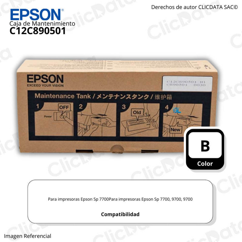 Tanque De Mantenimiento C12C890501 Epson 7700, 9700 Original