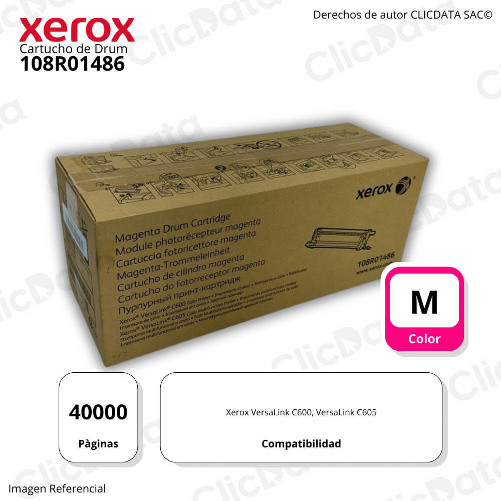 Tambor Xerox 108R01486 Magenta 40,000 Pág. C600, C605 Original