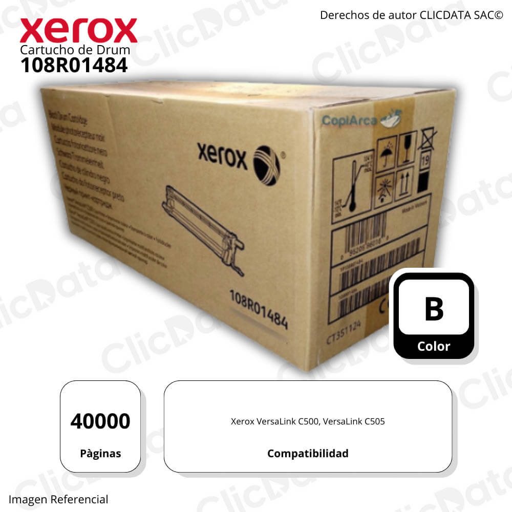Tambor Xerox 108R01484 Negro 40,000 Pág. C500, C505 Original