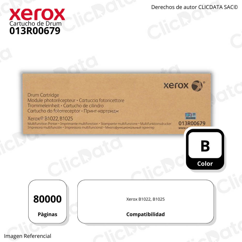 Tambor Xerox 013R00679 Negro 80,000 Pág. B1022, B1025 original