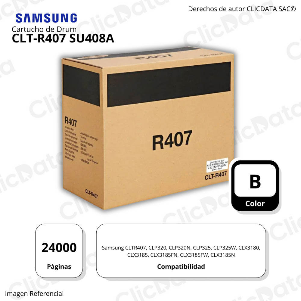 Tambor Samsung Su408A Negro CLT-R407 24,000 Pag CLP-320 Original