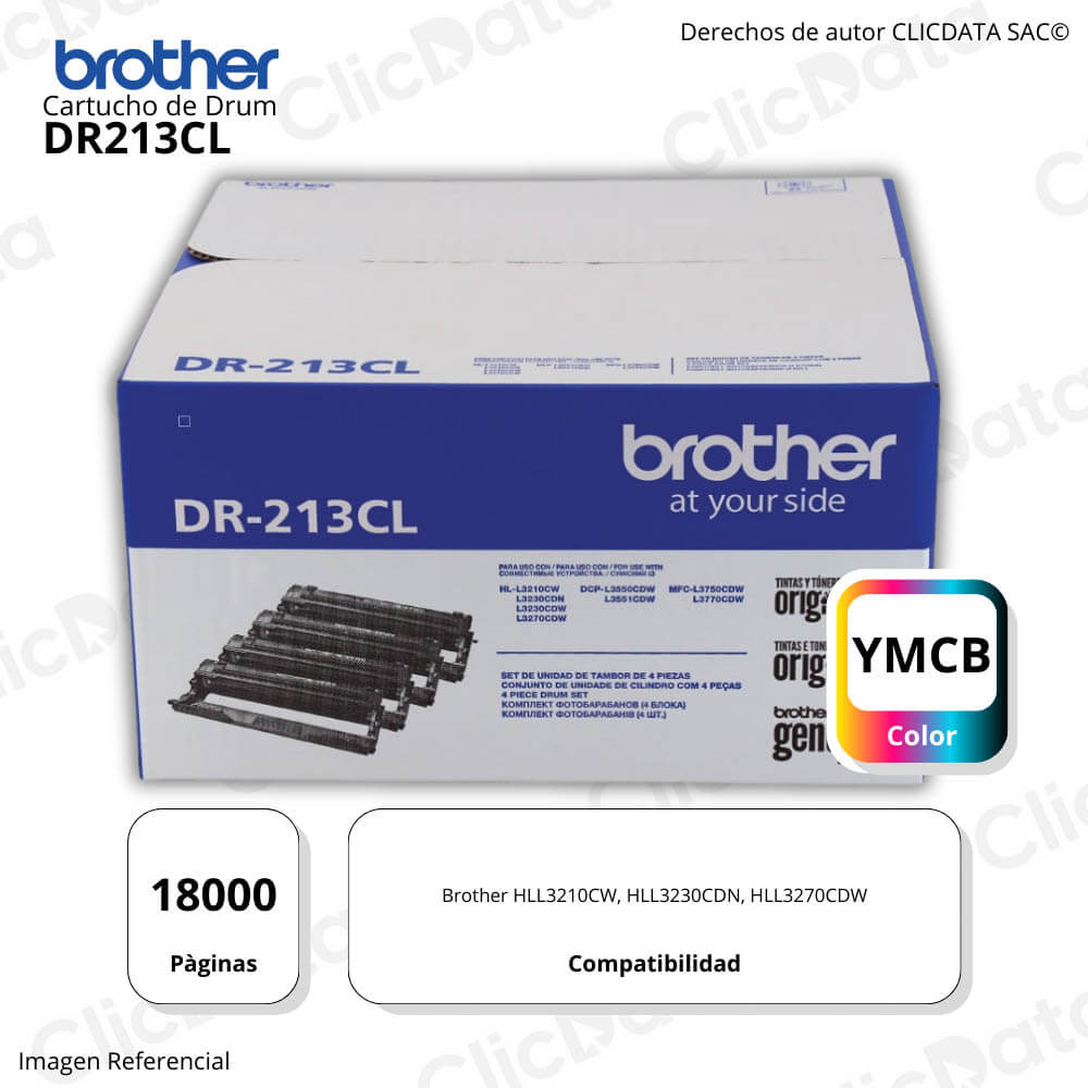 Tambor Brother DR213CL 18,000 Pág. HLL3210CW, L3270CDW Original