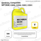 Recarga de Toner Ricoh Amarrillo 500g MP C2030, C2551 Compatible