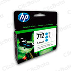 Pack de 3 Tintas Hp 712A Cyan 3ED77A 29ml T650,T250 Original