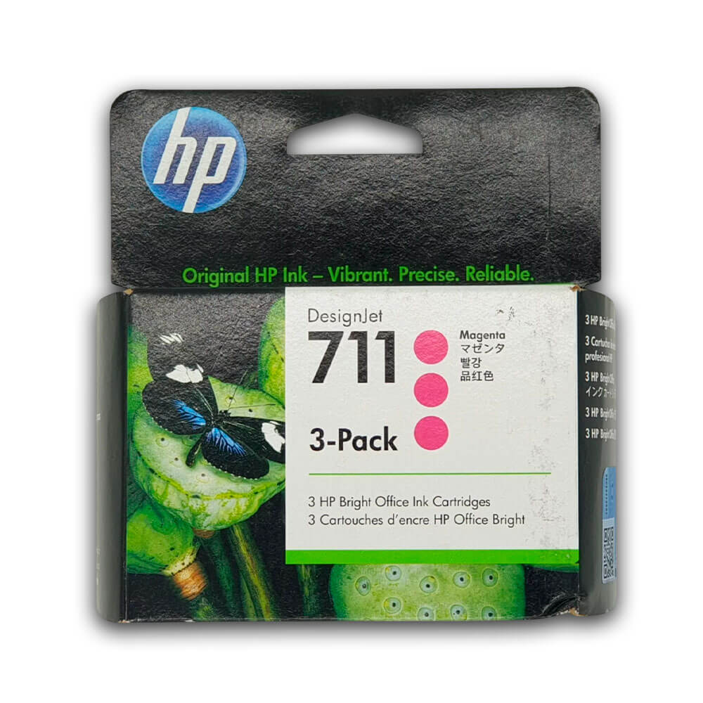 Pack de 3 Tintas HP 711 Magenta CZ135A 29ml T120, T520 Original