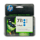 Pack de 3 Tintas HP 711 Cyan CZ134A 29ml T120, T520 Original