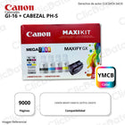 Pack Cabezal PHS + Kit Tintas Canon GI 16 BK, C, Y, M Original