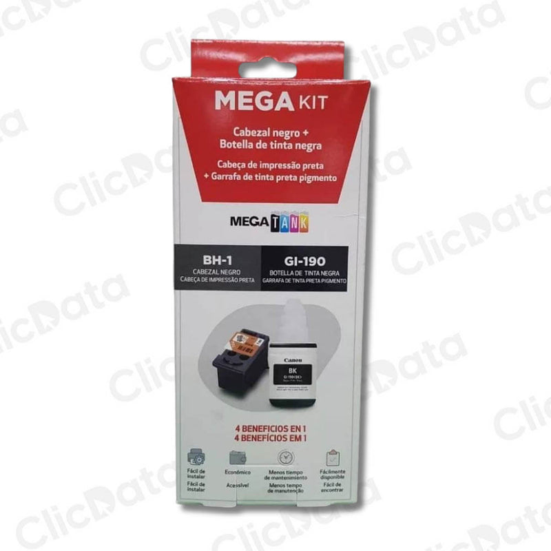 Pack Cabezal BH1 + Canon GI 190BK 135ml Original