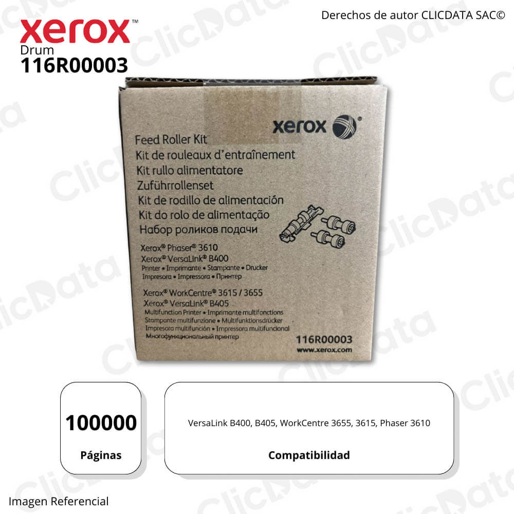 Kit Unidad Imagen Xerox 116R00003 100,000 Pág. B400, B405 Original
