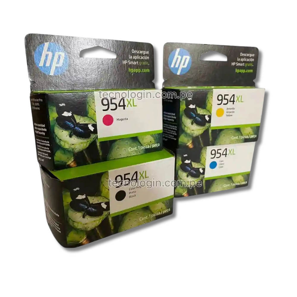 Kit de Tinta HP 954Xl Negro y Tricolor 7740, 8720, 8730 Original