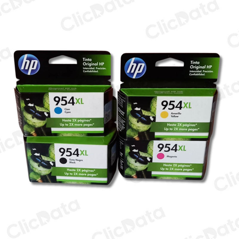 Kit de Tinta HP 954Xl Negro y Tricolor 7740, 8720, 8730 Original