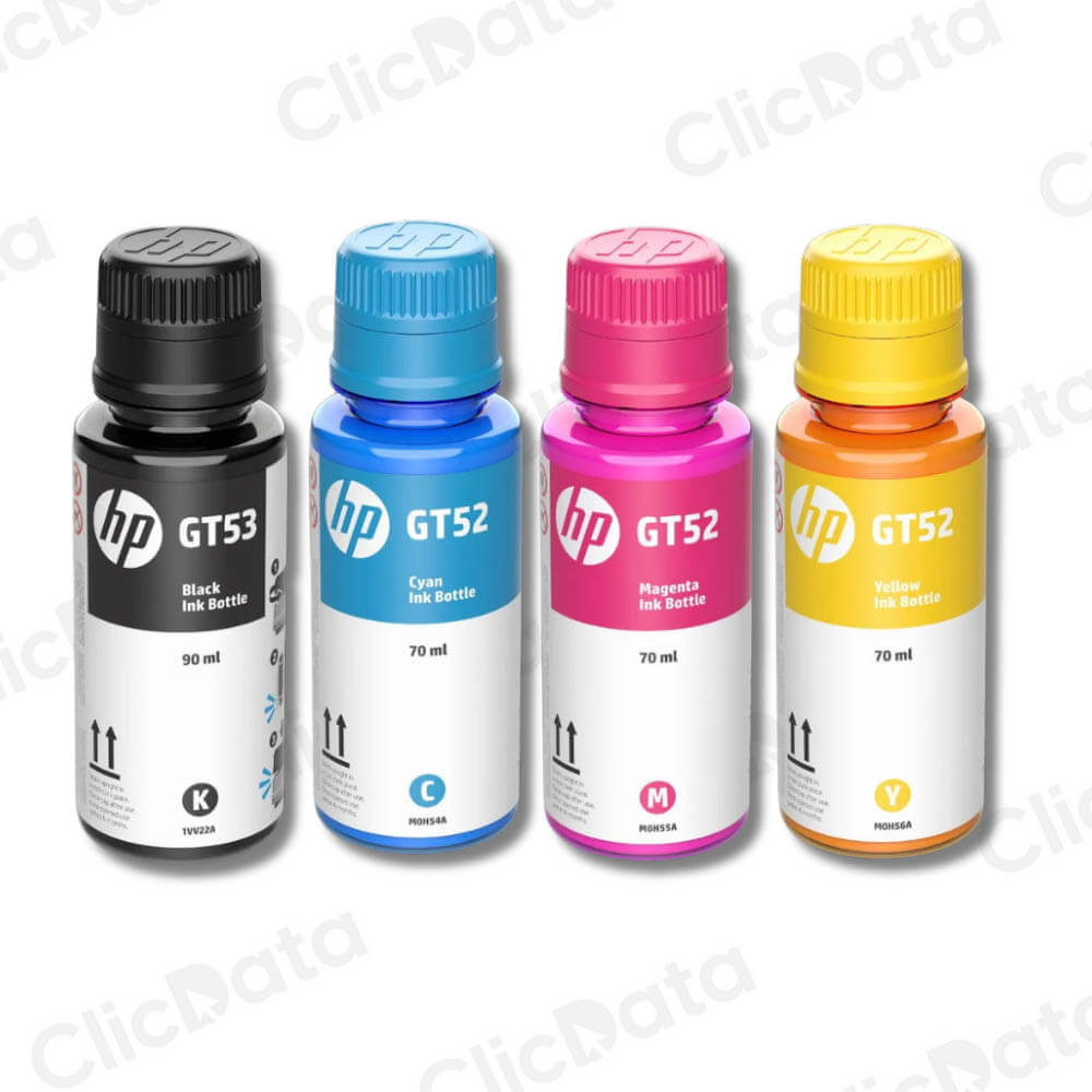 Kit Tintas Hp GT52 y GT53 negro 90ml y Color 70ml GT5820 Original