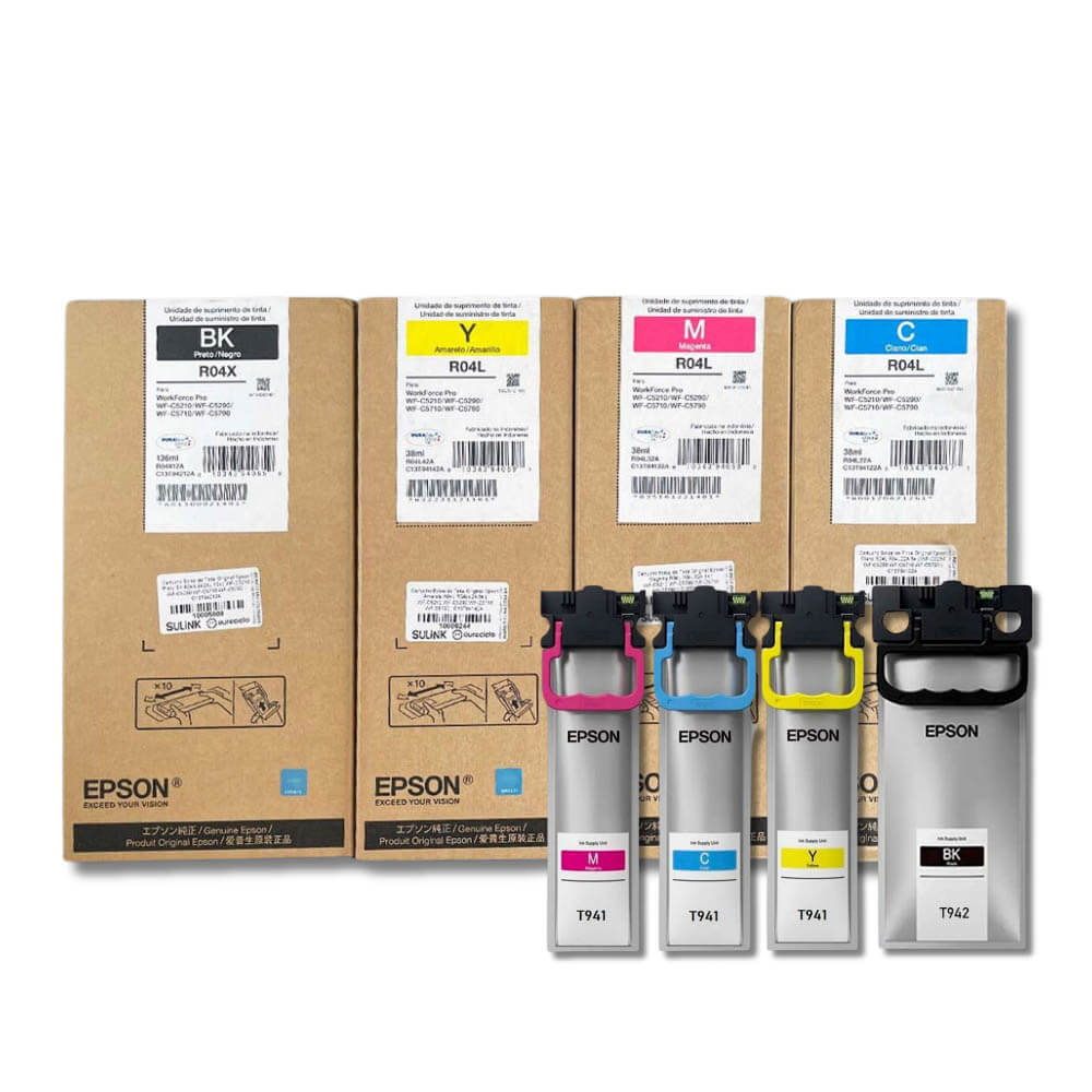 Kit Tintas Epson T942 y T941 Color mas negro 250ml wfC5710 Original