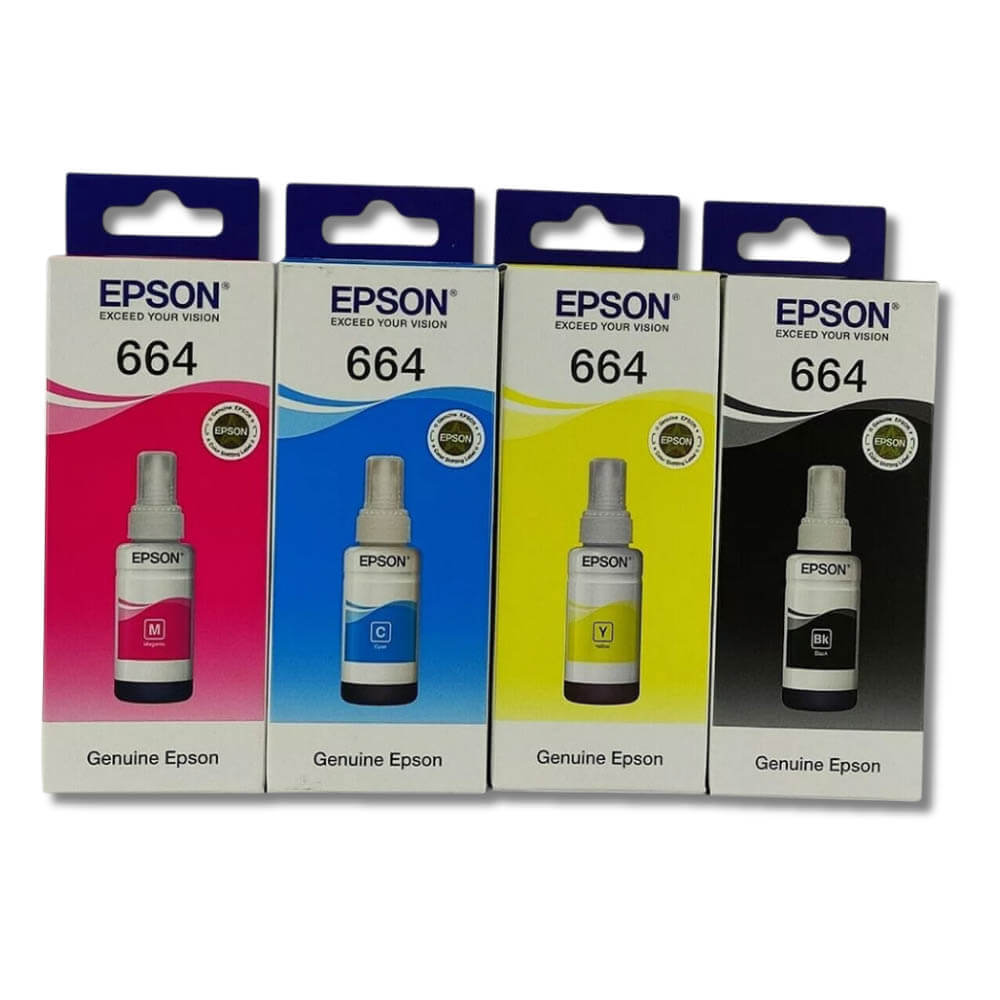 Kit Tintas Epson T664 Negro y color 70ml L455, L455, L565 Original