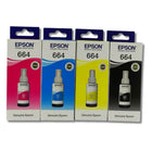 Kit Tintas Epson T664 Negro y color 70ml L455, L455, L565 Original