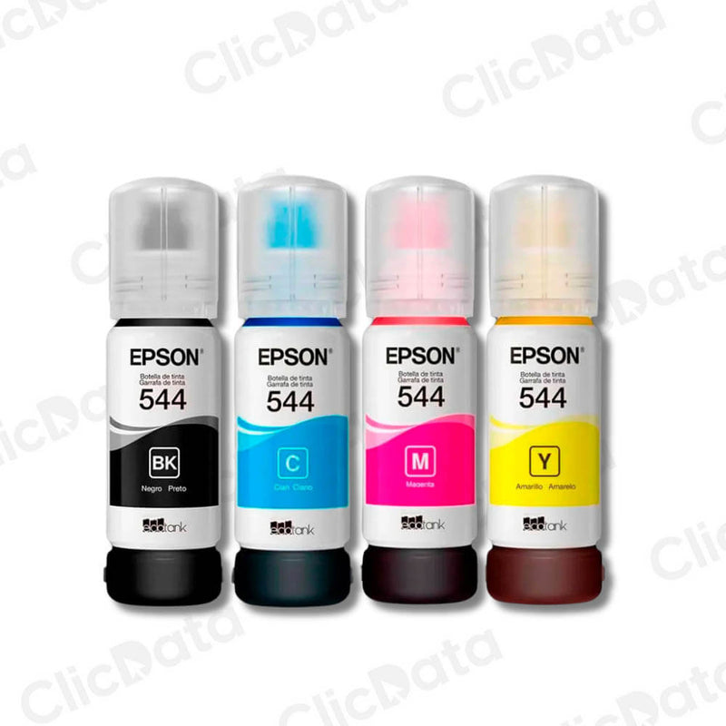 Kit Tintas Epson T544 CYMK 65ml L3210, L5190, L3150, L3110 Original