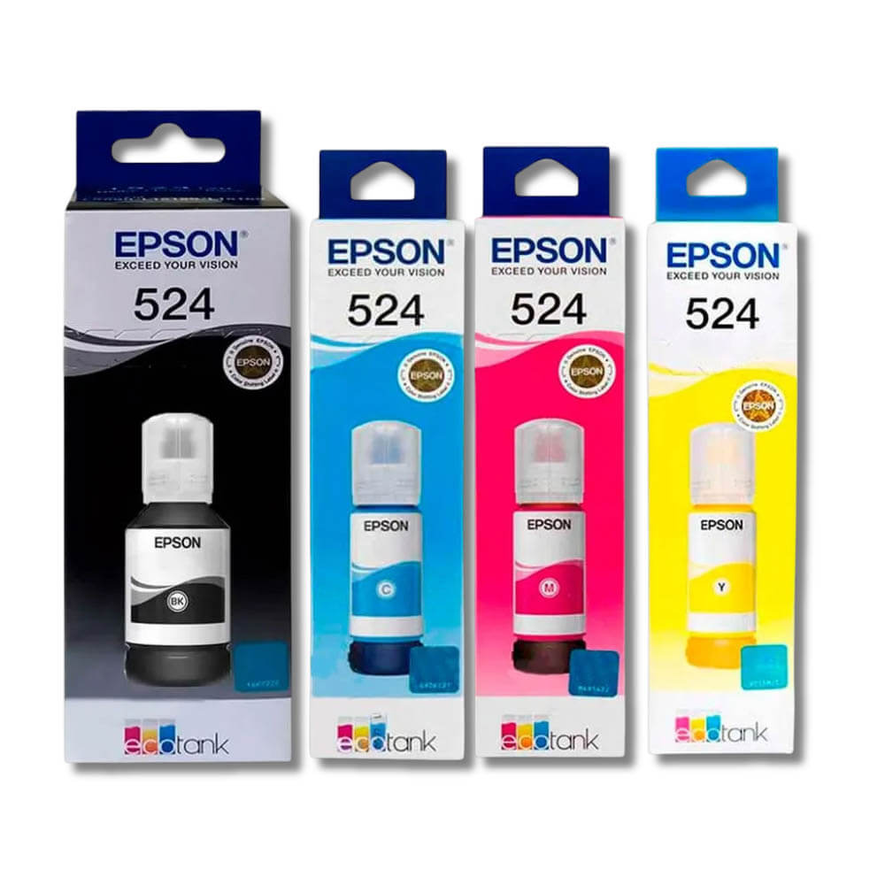 Kit Tinta Epson T524 Negro 127ml y colores 70ml L15150 Original