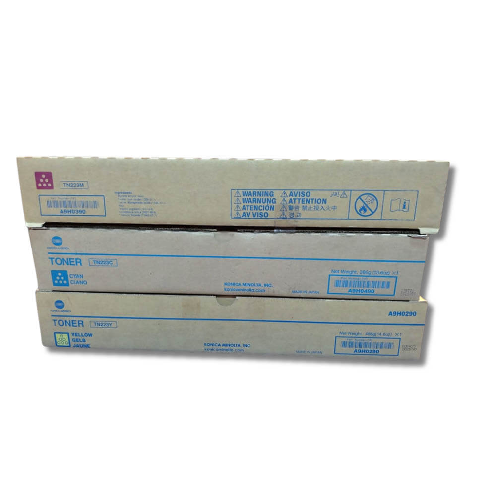 Juego de Toner Konica Minolta TN223 CYMK  Bh c226i, c256 Original