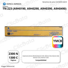 Juego de Toner Konica Minolta TN223 CYMK  Bh c226i, c256 Original