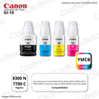 Kit de Tinta Canon GI 10 color 70ml y negro 170ml G6010 Original