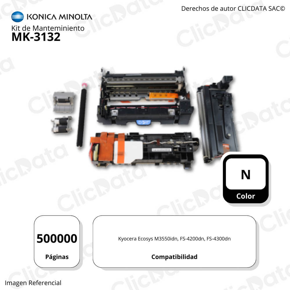 Kit de Mantenimiento Kyocera MK 3132 500,000 pag, FS4300dn Original