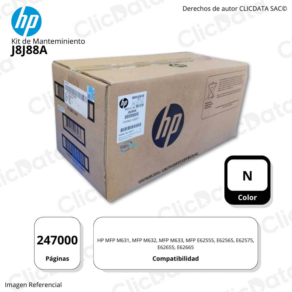 Kit De Mantenimiento Hp J8J88A 225,000 Pág. E62555, E6265 Original