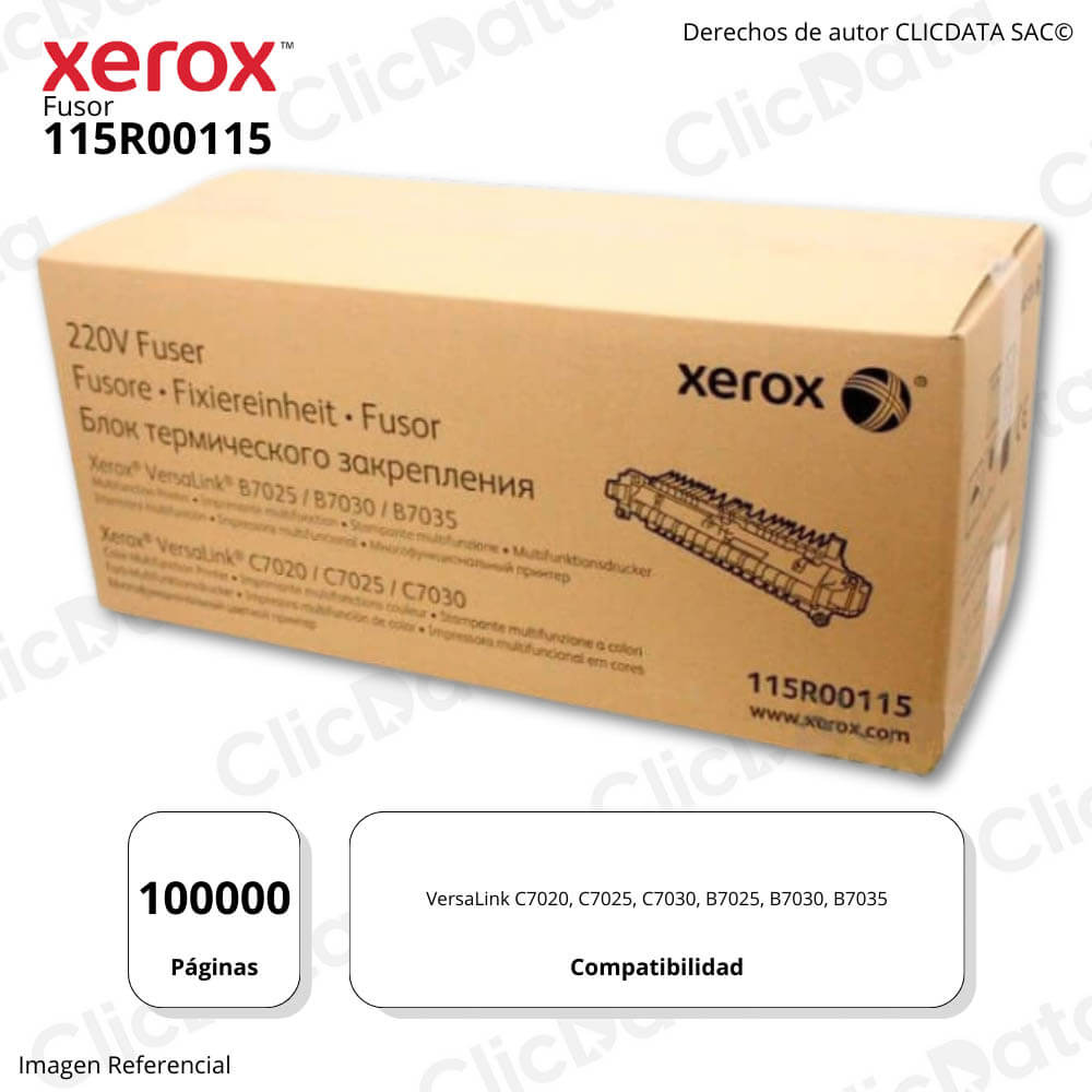 Fusor Xerox 115R00115 220V 100,000 Pág C7020, C7025, C7030 Original