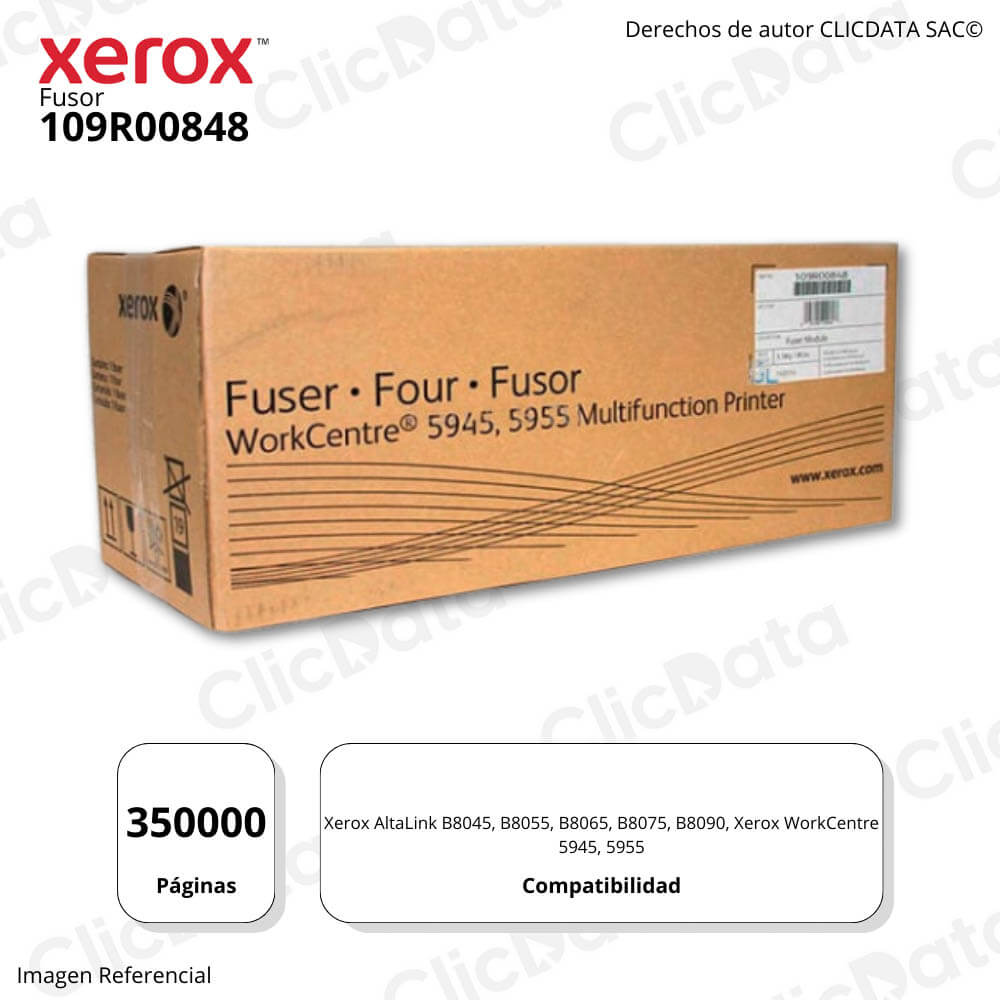 Fusor Xerox 109R00848 220V 350K Pág. B8000, 5900i, 5955 Original